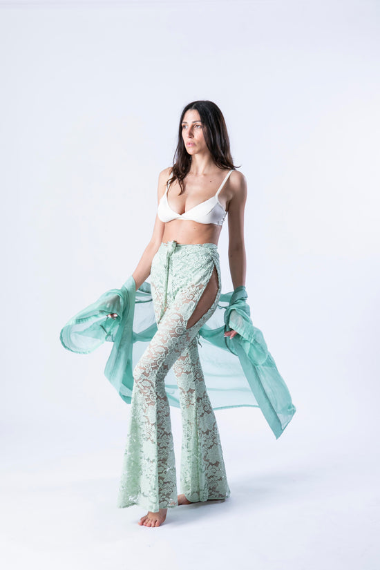Seafoam Lace Pants