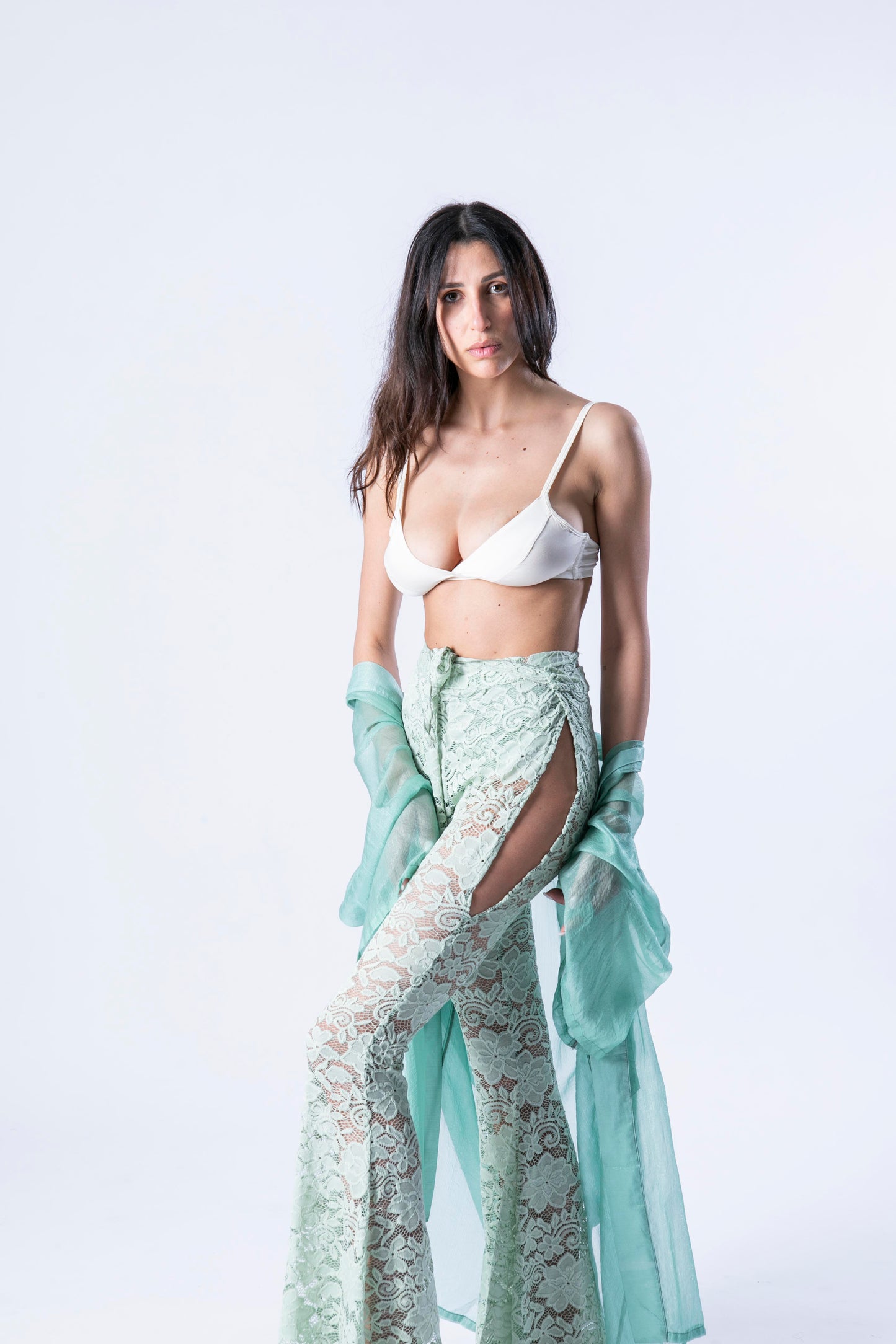 Seafoam Lace Pants