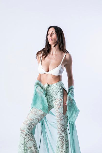 Seafoam Lace Pants